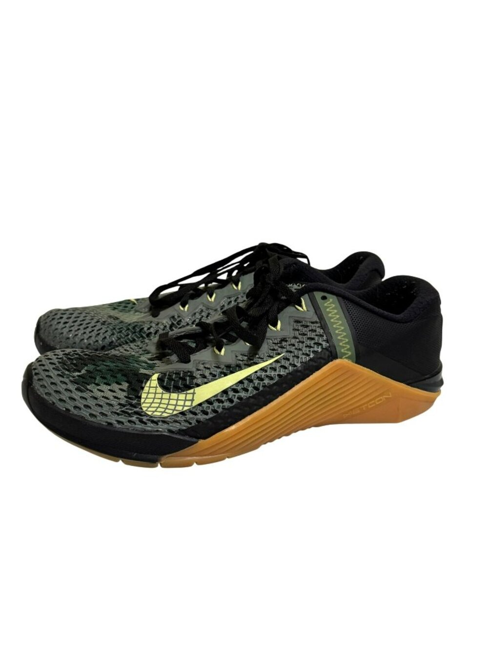 Nike Metcon 6 Training Shoes Mens US 7 EU 40 Green Black Camo Gum Sole CK9388-03
